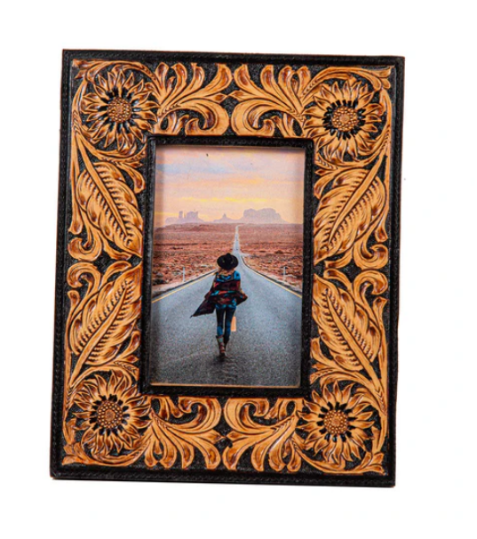 Hand-Tooled Photo Frame in Wyburn Canyon Style by Myra Bags