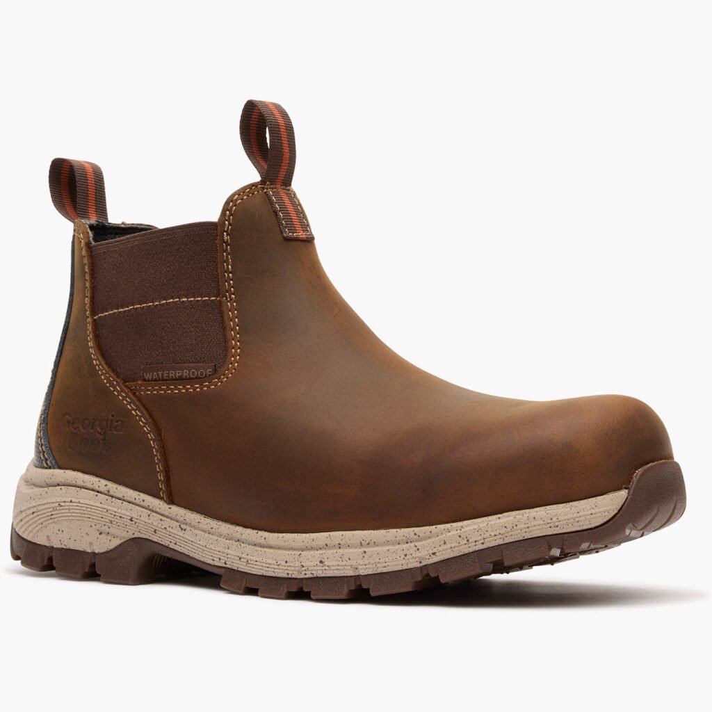 GB00725 Georgia Boot Women's Eagle Trail Waterproof Alloy Toe Chelsea Work Boot
