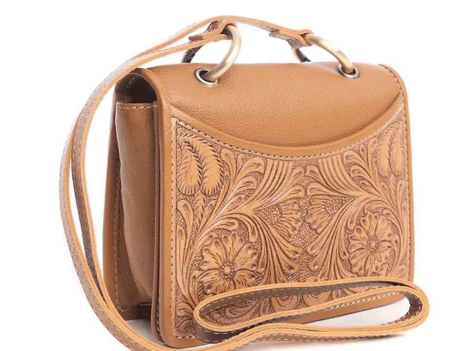 Breeze Wind Leather tooled mini bag